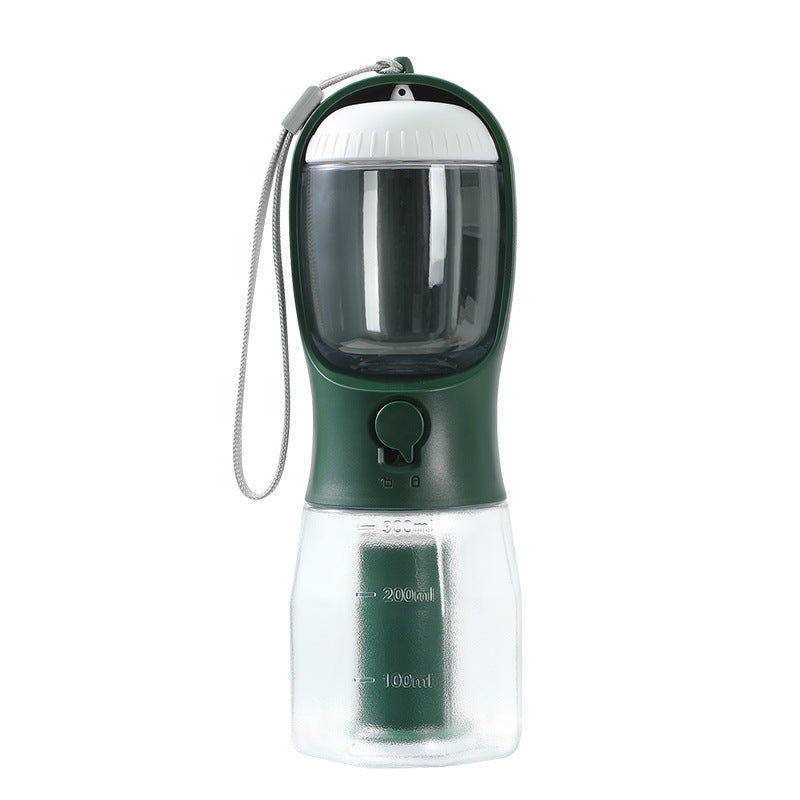 3-in-1 Hundetrinkflasche – Wasserflasche, Futterspender & Kotbeutelhalter in einem