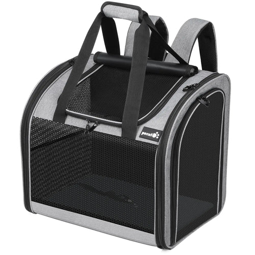 pecute Rucksack Hunde & 2 Kleine Katzen Katzentrage Haustier Handtasche und Rucksack Haustiertrage mit belüftetem Design Faltbarer Haustiertrage-Rucksack für Hunde und Katzen